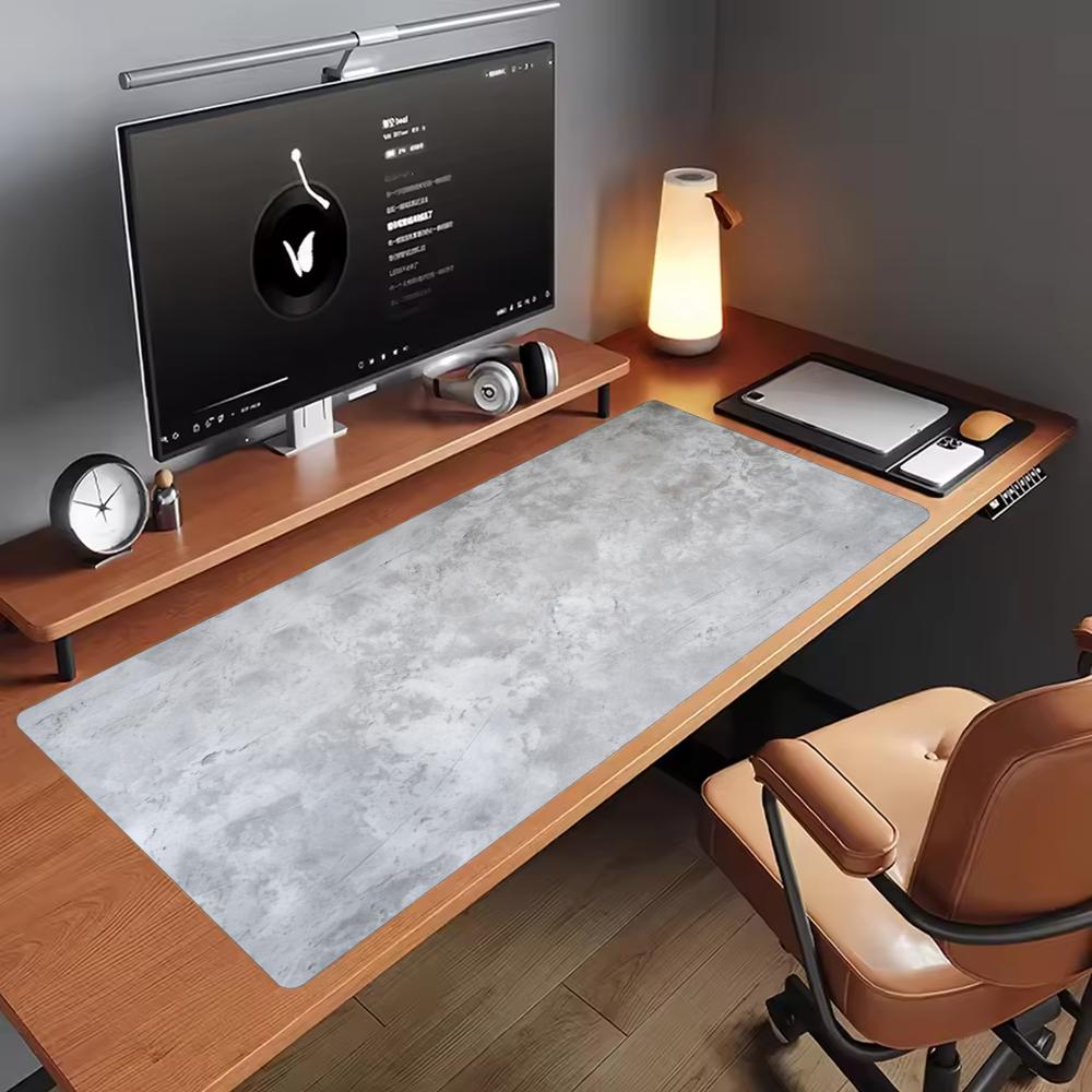 ミニマリストなグレーの大理石模様の大型拡張マウスパッド、滑り - Desk Setup Grey のレビューと価格