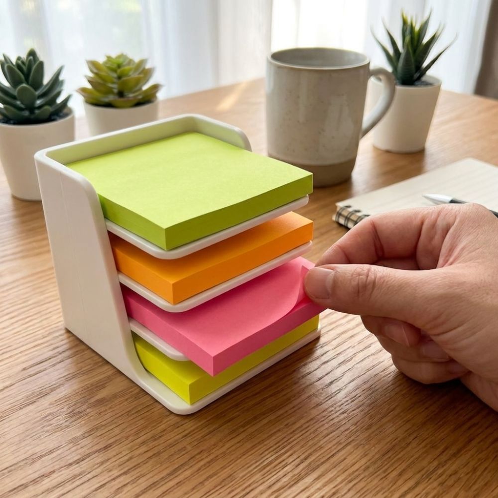 多目的積み重ね可能な付箋ホルダー プラスチック製安定ベース  - Sticky Memo Holder のレビューと価格