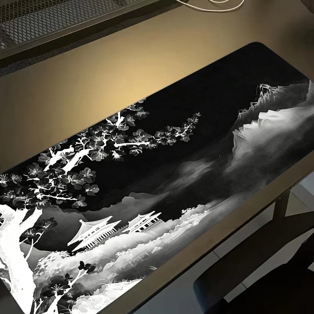 グレー月光夜大型マウスパッド ソフトラバー ビッグデスクマッ - Desk Setup Grey のレビューと価格